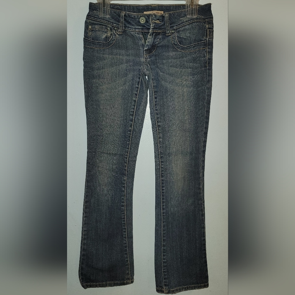 Refuge Denim blue Jeans five pocket design O S decorative stitching Vintage Y2K